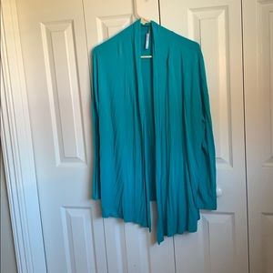 Turquoise Open Front Cardigan